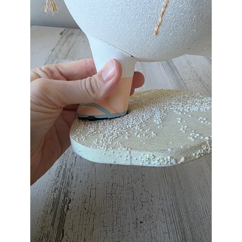 Metal Beach‎ Santa figurine nautical statue glitter shabby chic